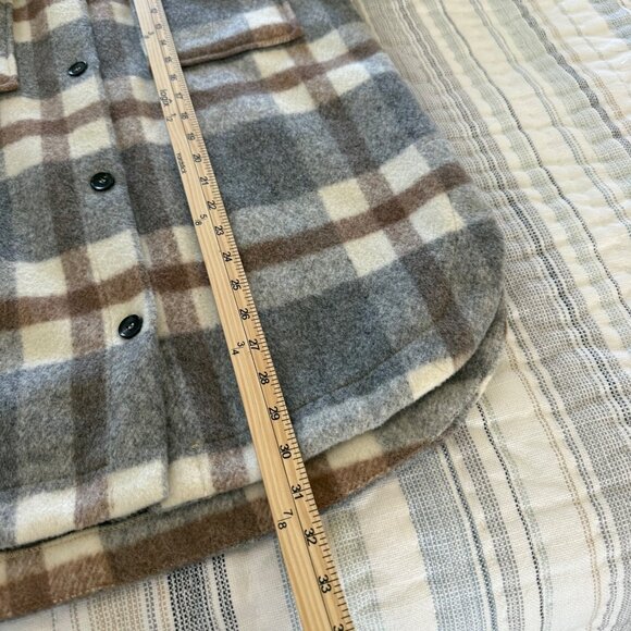 Fore Plaid Wool Blend Button Up Thick Flannel Shacket Womens size Small - Picture 10 of 10